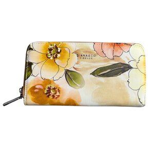 Diana & Co Firenze Floral Zip-Around Wallet – Yellow & Peach Flowers